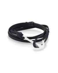 Miansai | Blue Matte Leather Enamel Anchor Bracelet | Lyst