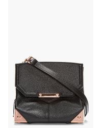 Alexander Wang Black Leather and Rose Gold Marion Shoulder Bag