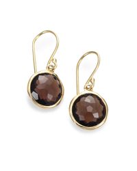 Ippolita | Metallic Lollipop Smoky Quartz & 18k Yellow Gold Mini Drop Earrings | Lyst