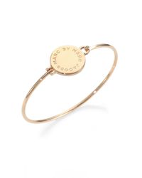 Marc By Marc Jacobs | Metallic Big Logo Disc Bangle Bracelet-gold-tone | Lyst