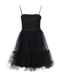 RED Valentino | Black Cotton Yarn Organza Dress | Lyst