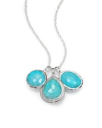Ippolita | Blue Turquoise Doublet Diamond Sterling Silver Triple Pendant Necklace | Lyst