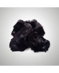 Pink Pony | Black Shearling Pull-through Scarf | Lyst