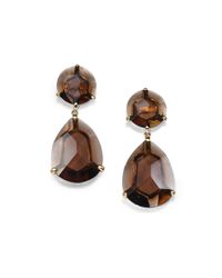 Ippolita | Metallic Gemma Collection Smokey Quartz and 18k Yellow Gold Teardrop Earrings | Lyst