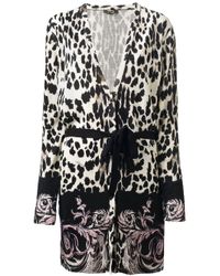 Roberto Cavalli | Black Metallic Leopard-jacquard Blouse | Lyst