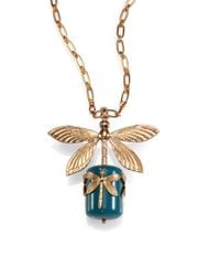 Tory Burch | Metallic Dragonfly Pendant Necklace | Lyst