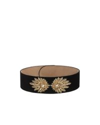 Alexander McQueen | Black Glory Embroidered Velvet Belt | Lyst