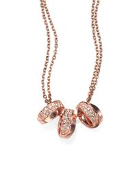 Michael Kors | Metallic Three Interlocking Ring Necklacerose Goldtone | Lyst