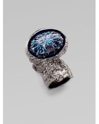 Saint Laurent | Blue Arty Ovale Ring | Lyst
