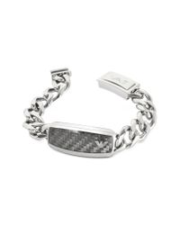 Emporio Armani | Metallic Large Signature Stainless Steel Men's Bracelet for Men | Lyst
