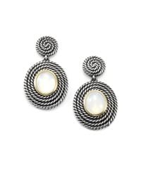 David Yurman | Metallic Moonstone Doublet 18k Gold Sterling Silver Drop Earrings | Lyst