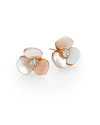 kate spade new york | White Disco Pansy Mother-of-pearl Mini Stud Earrings | Lyst