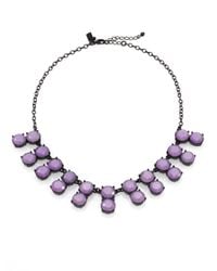 kate spade new york | Purple Faceted Double Stone Necklace | Lyst