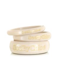 See By Chloé | Metallic Signature Bangle Bracelets | Lyst