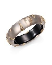 Alexis Bittar | Metallic Lucite Crystal Tiger Stripe Bangle Bracelet | Lyst