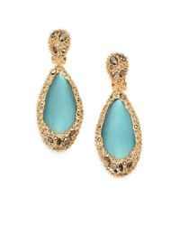 Alexis Bittar | Blue Lucite Crystal Clipon Drop Earrings | Lyst