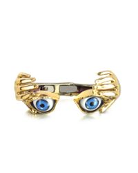 Bernard Delettrez - Metallic Bronze Hand Stiff Bracelet With Eye for Men - Lyst