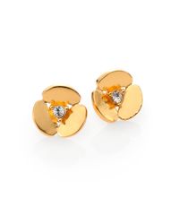 kate spade new york | Yellow Pansy Stud Earrings | Lyst