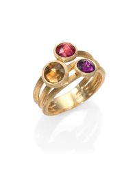 Marco Bicego | Metallic Jaipur Amethyst, Citrine, Pink Tourmaline & 18K Yellow Gold Ring | Lyst
