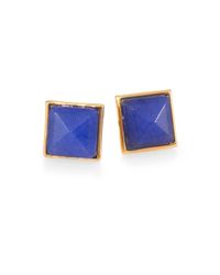 Michael Kors | Blue Mountain Jade Pyramid Stud Earrings | Lyst