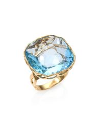 Roberto Coin | Metallic Ipanema Blue Topaz & 18k Yellow Gold Cocktail Ring | Lyst