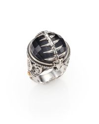 Stephen Webster | Metallic Sterling Silver and Clear Quartz Fish Bone Ring | Lyst