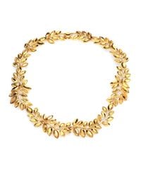 Kenneth Jay Lane | Metallic Faceted Leaf Necklace | Lyst