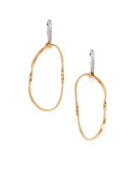 Marco Bicego | Metallic Marrakech Diamond, 18K White & Yellow Gold Teatro Hoop Drop Earrings | Lyst