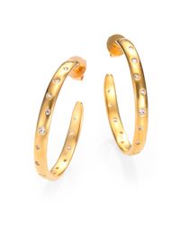 Mija | Metallic White Sapphire Constellation Hoop Earrings/1.3 | Lyst