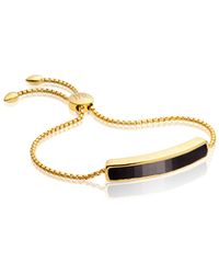Monica Vinader | Metallic Skinny Short Bar 18ct Rose Gold-plated Diamond Bracelet | Lyst