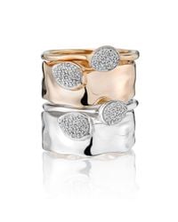 Monica Vinader | Metallic Siren Diamond Small Stacking Ring | Lyst