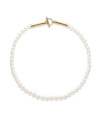 Saint Laurent | White Faux Pearl Strand Necklace/18 | Lyst
