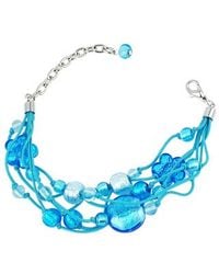 Antica Murrina - Blue Cancun Murano Glass Beads Flowers Multistrand Bracelet - Lyst