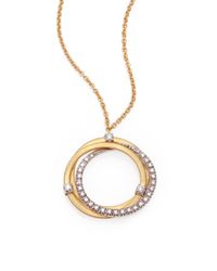 Marco Bicego | Metallic Diamond 18k White Yellow Gold Interlocking Link Pendant Necklace | Lyst