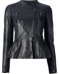 Lyst - Pinko Leather Jacket in Black