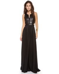 Rebecca taylor Sleeveless Cutout Maxi Dress - Black in Black | Lyst