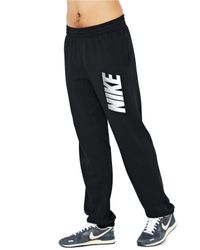 nike essentials plush high waisted cuffed fleece sweatpants in black