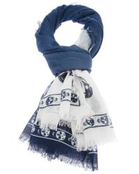 Alexander McQueen | Blue Chiffon Skull Scarf | Lyst