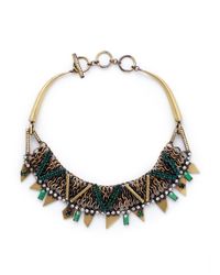 Iosselliani | Brown Crystal Chainmail Necklace | Lyst