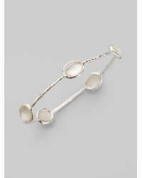 Ippolita | Metallic Wonderland Mother-of-pearl, Clear Quartz & Sterling Silver Station Five-stone Doublet Bangle Bra | Lyst