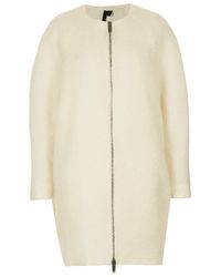Lyst - Topshop Mohair Oval Coat By Boutique in Natural