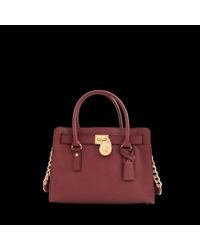 Michael Kors Hamilton Saffiano Leather Tote In Purple Lyst Michael Kors