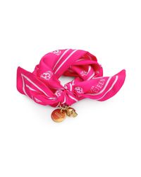 Alexander McQueen | Pink Skull Silk Scarf Bracelet | Lyst