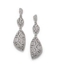Adriana Orsini | Metallic Pavé Crystal Shell Triple-Drop Earrings | Lyst