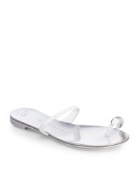 Giuseppe Zanotti | White Metallic Leather Toe Ring Sandals | Lyst