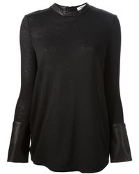 Lyst - Helmut Lang Contrast Sweater in Black