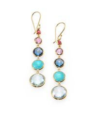 Ippolita | Multicolor Rock Candy Lollipop Semi-Precious Multi-Stone & 18K Yellow Gold Drop Earrings | Lyst