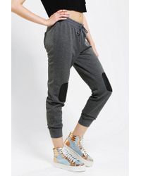 Lyst - Urban Outfitters Silence Noise Faux Leather Knee Sweatpant in Gray