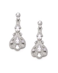 Adriana Orsini | Metallic Pavé Crystal Drop Earrings | Lyst
