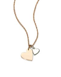 Jennifer Zeuner | Metallic Mattea Double Heart Pendant Necklace | Lyst